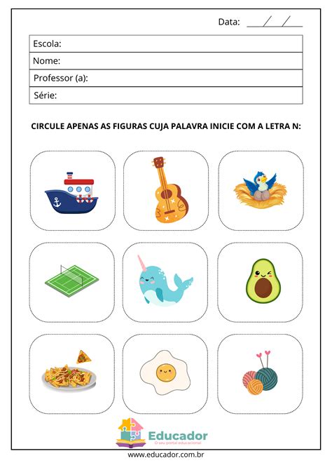 Brincadeira Com A Letra N - Atividades com a letra N - Educador