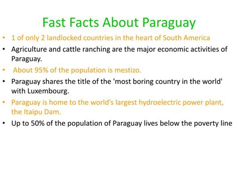 Paraguay Facts And Information