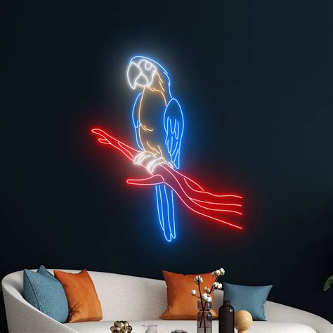 Blue Parrot Neon Sign Blue Parrot Led Light Parrot Neon Light Blue