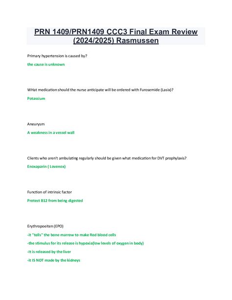 prn prn ccc final exam review   verified solutions