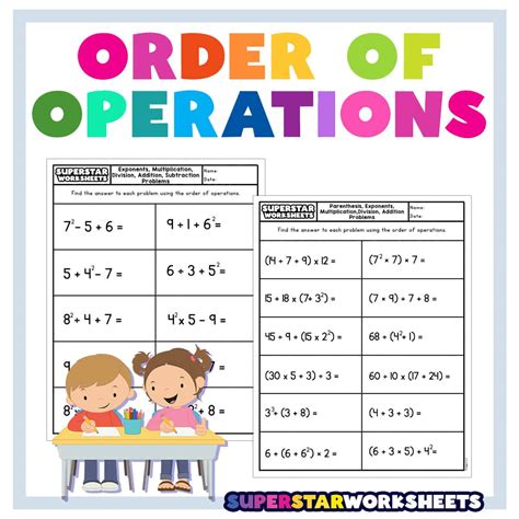 Order Of Operations Superstar Worksheets