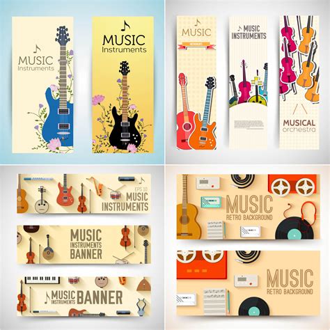 Banners With Guitar Vector Free Download Vectorpicfree