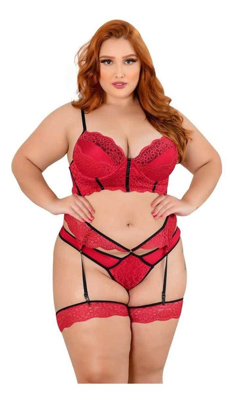 Lingerie Sexy Cropped Renda Sensual Plus Size Persex Frete Gr Tis