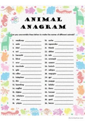 Anagrams English Esl Worksheets Pdf Doc