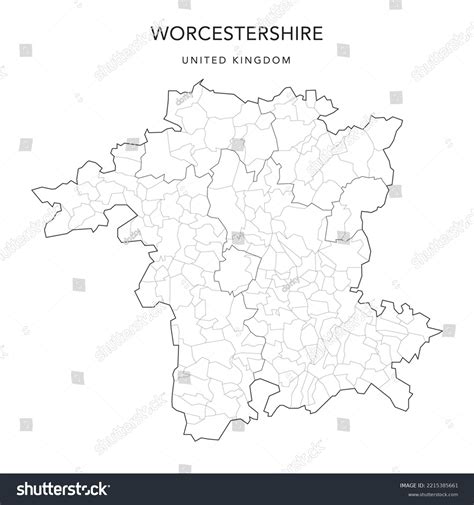 Administrative Map of Worcestershire with - Royalty Free Stock Vector 2215385661 - Avopix.com