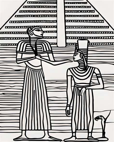 Ancient Egyptian Pyramids Coloring Page Creative Fabrica