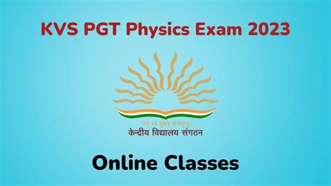 Kvs Pgt Physics Exam 2023 Kvs Pgt Physics Syllabus Youtube