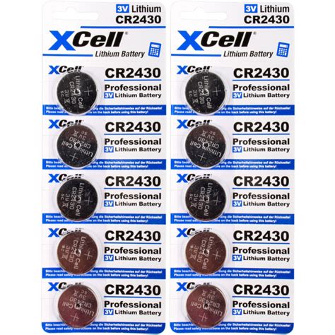 10x CR2430 Lithium Knopfzelle 3V 290mAh 2x 5er Pack