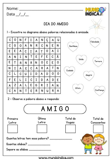 Atividades Dia Do Amigo