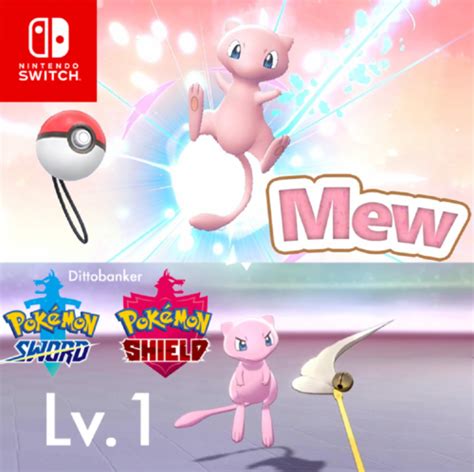 Pokemon Swordshield Pokeball Plus Mew Lv1 Timid Mythical Digital