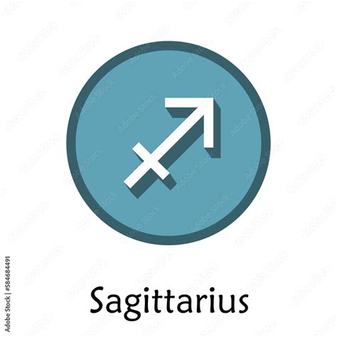 Sagittarius Sign Vector Illustration Sagittarius Zodiac Sign Symbole