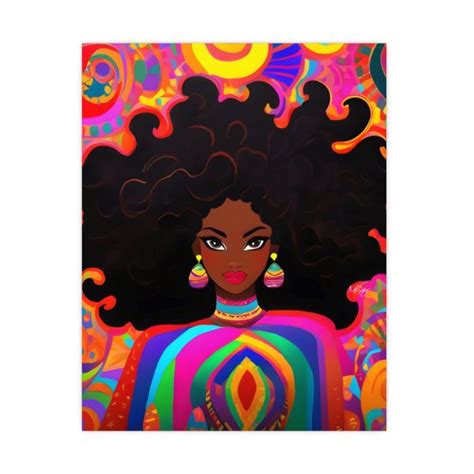 Full Color Beauty Afrocentric Black Woman Abstract Art Matte Poster