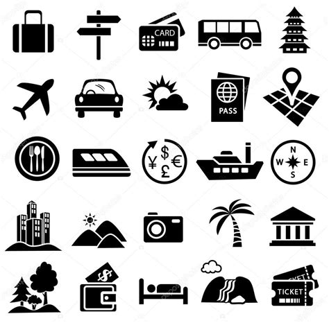 Travel Icon Set Stock Vector Chartcameraman