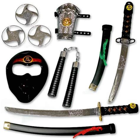 Deadly Ninja Playset - Ninja Spy Toy Set - Plastic Ninja Weapons Pack