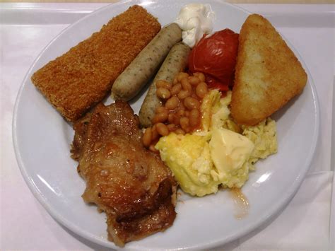 File:Full breakfast with Breakfast sausage, Scrambled eggs, Grilled ...