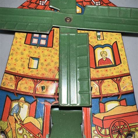 Dutch Mill Tin Litho Sand Toy Windmill May Attach To Bucket Pail Rare Ebay