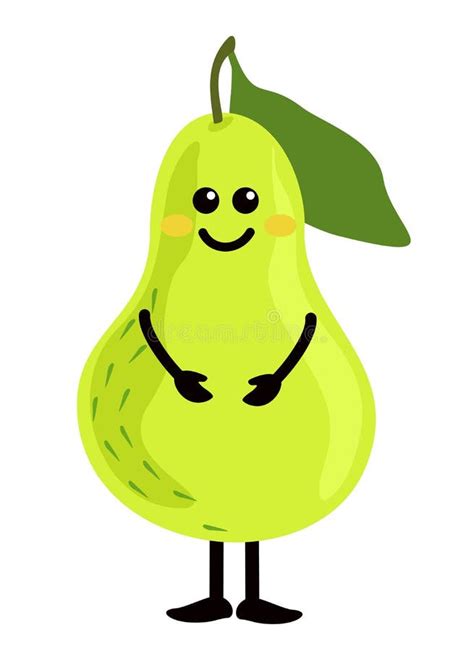 Cartoon Cute Pear Character Design Pear Icon Illustration Template