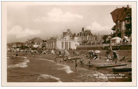 14 VILLERS SUR MER La Plage 1936 Carte Photo