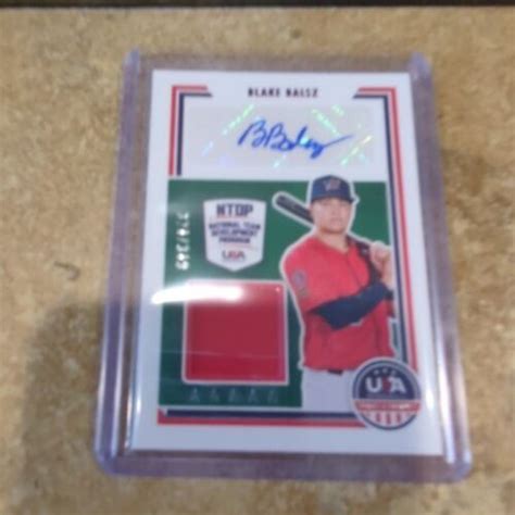 Panini Stars And Stripes Usa Baseball Blake Balsz Auto Relic