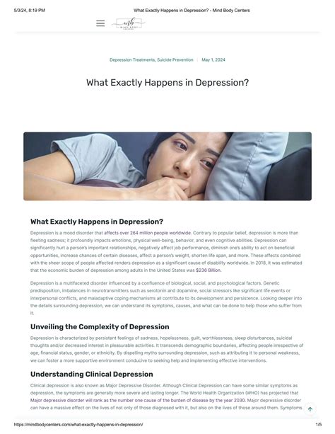 What Exactly Happens in Depression? - Mind Body Centers | PDF