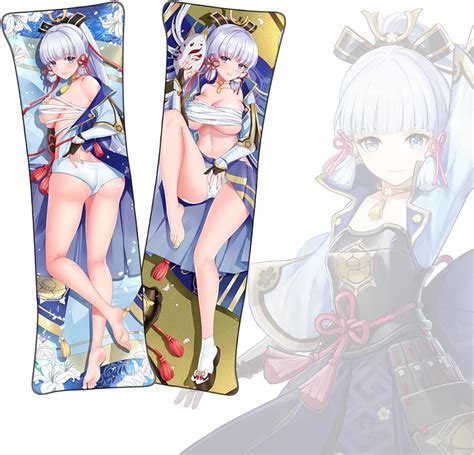 Dakimakura Genshin Impact Kamisato Ayaka Dakimakura Anime Body Pillow Cover Short Plush