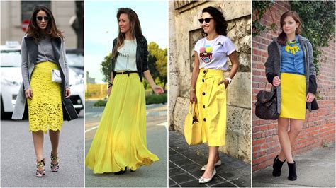 Looks Con Falda Amarilla Muy F Ciles De Llevar