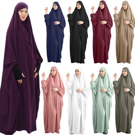 Eid Hooded Muslim Women Hijab Dress Prayer Garment Jilbab Abaya Long