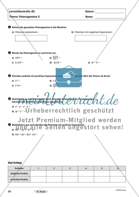 Potenzgesetze Meinunterricht