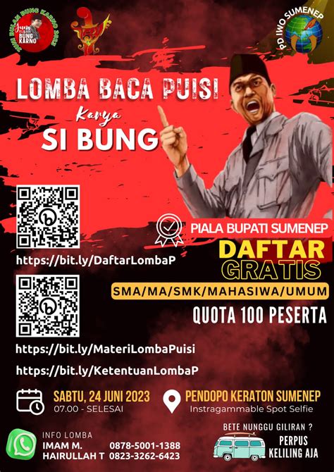 Peringati Bulan Bung Karno Pd Iwo Sumenep Bakal Gelar Lomba Baca Puisi