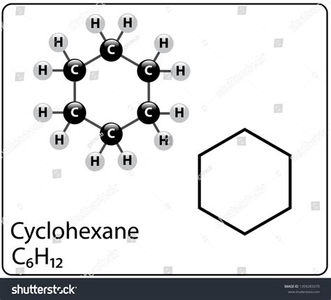 Ciclohexano Estructura Molécula Vector De Stock Libre De Regalías