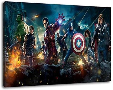 Marvel Helden Format 100x70 Cm Bild Auf Leinwand XXL Riesige Bilder