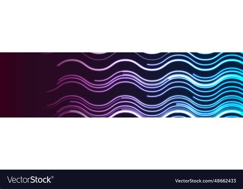 Blue Ultraviolet Neon Wavy Lines Abstract Tech Vector Image