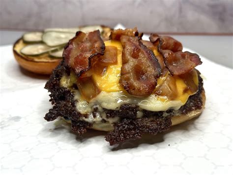 [homemade] Bacon Double Smash Burger Night Two Home Ground Smash