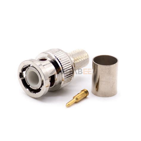 Rg8 Bnc Male Connector Crimp Attachment 50 Ohm Metabeeai