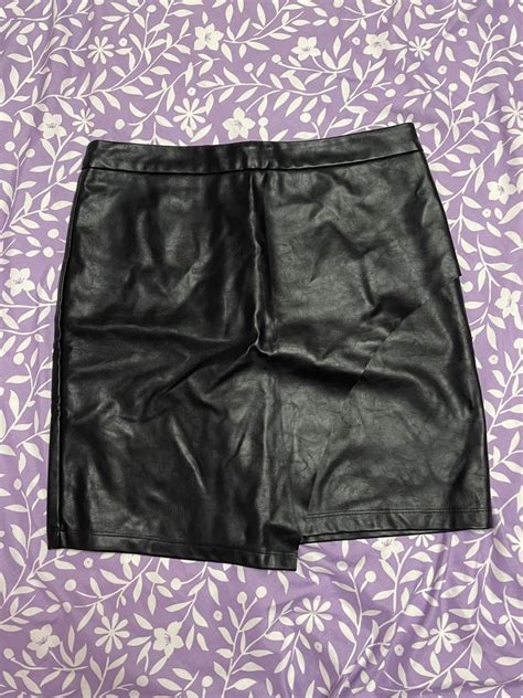 Synthetic Leather Skirt Womens Fashion Bottoms Skirts On Carousell