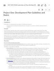 Mgt Project One Development Plan Guidelines And Rubric Mgt