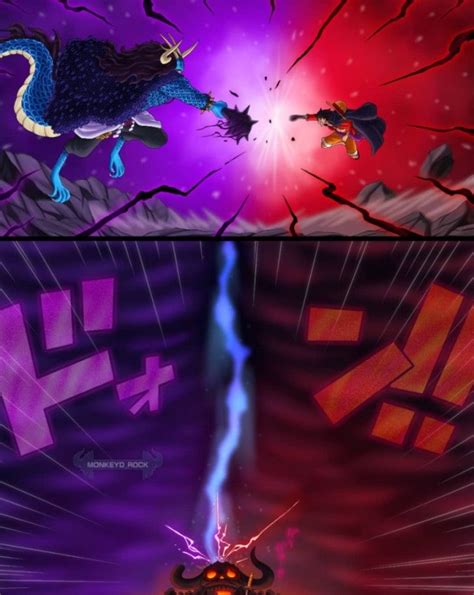 Kaida And Luffy Haki Clash In 2024 One Piece Drawing Kaido One Piece