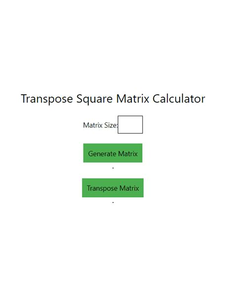 Transpose Square Matrix Calculator By Using React Native Geeksforgeeks