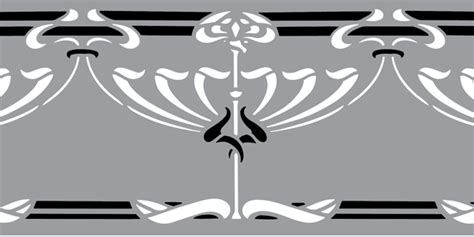 10 De171 Art Nouveau Border Stencil Library