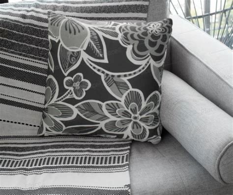 Black, White and Gray Floral Pillow– Decor Greetings