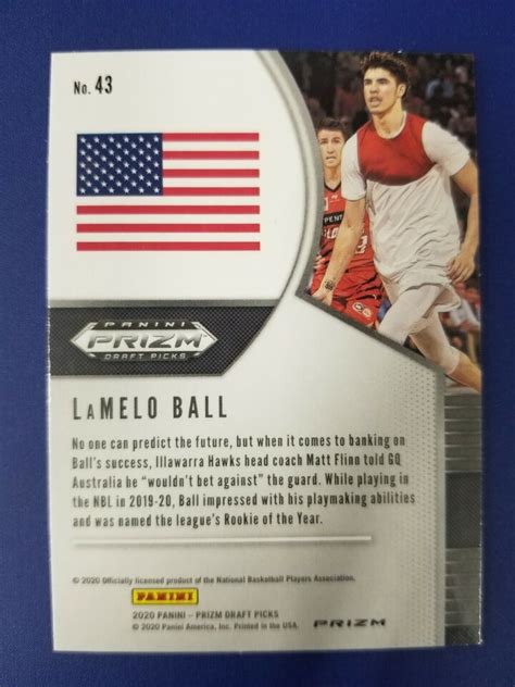 Lamelo Ball Prizm Draft Picks Red Cracked Ice Rookie Rc