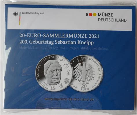 Bundesrepublik Deutschland 20 Euro 2021 G 20 Euro Sammlermünze 200