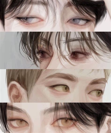 Four Different Types Of Eyes Are Shown In This Drawing Technique