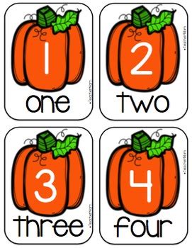 Fall Themed Number Cards By Denise Hill TPT