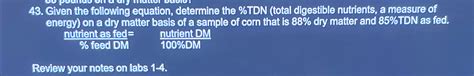 Solved Given The Following Equation Determine The TDN Chegg