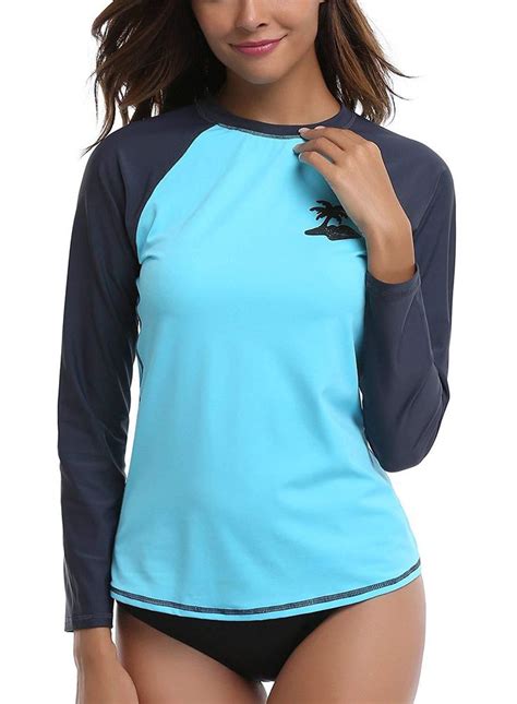 Taylover Womens Long Sleeve Rash Guard Swim Shirt Rashguard Swimwear Rash Guard At Amazon Women