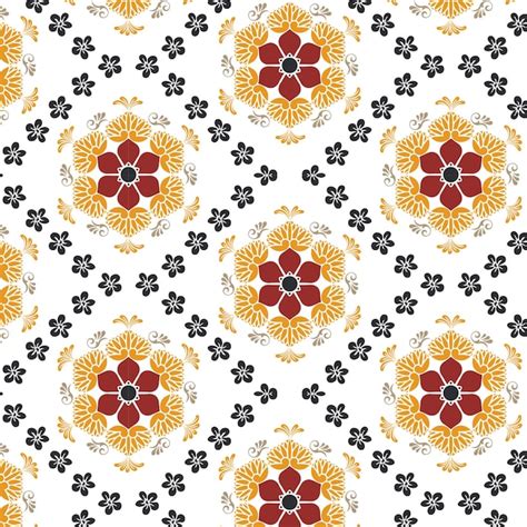 Premium Vector Colorful Floral Mandalas Vector Pattern White Background