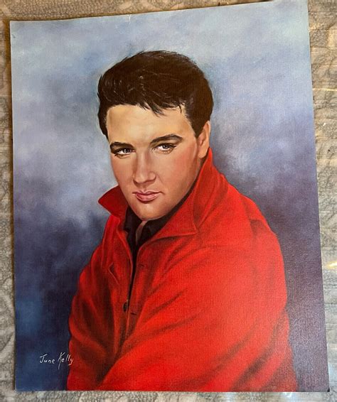 Vintage Elvis Presley Poster By June Kelly 16x20 Ebay