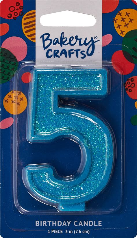 Bakery Crafts 5 Numeral Glitter Candle Decopac