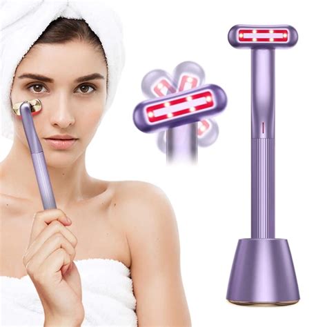 4 In 1 Facial Wand Red Light Therapy Facial Wand Face Massager Eye